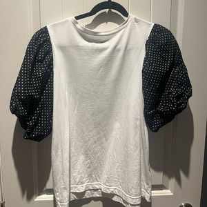 Black white polkadot shirt